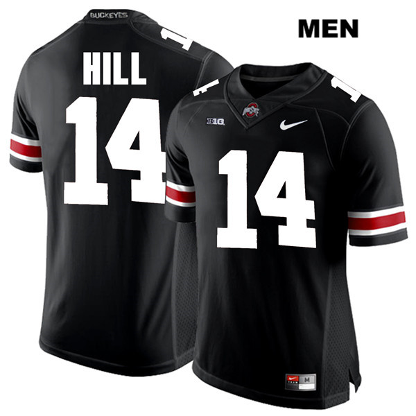 Ohio State Buckeyes Men's K.J. Hill #14 White Number Black Authentic Nike College NCAA Stitched Football Jersey BT19L53VP